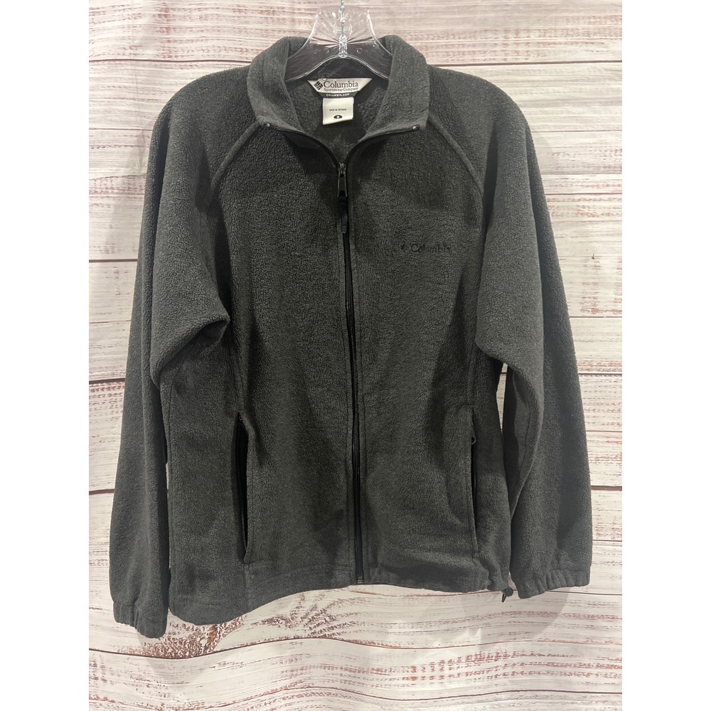 Columbia Womens Charcoal Gray Fleece Full Zip Jacket XL6919 Small